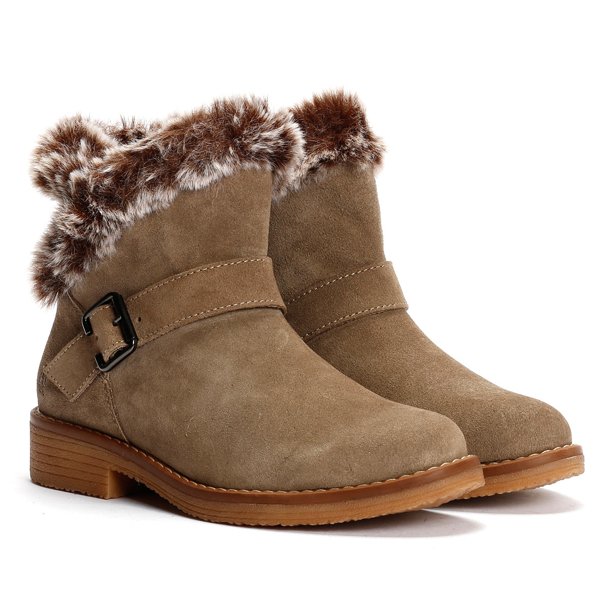 Hush Puppies Hannah Veloursleder Damen Stiefeletten In Taupe