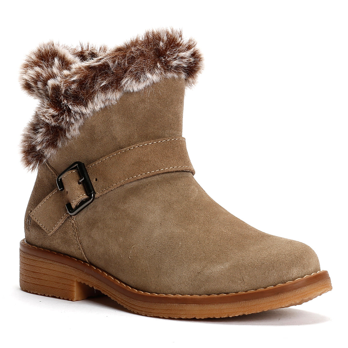 Hush Puppies Hannah Veloursleder Damen Stiefeletten In Taupe