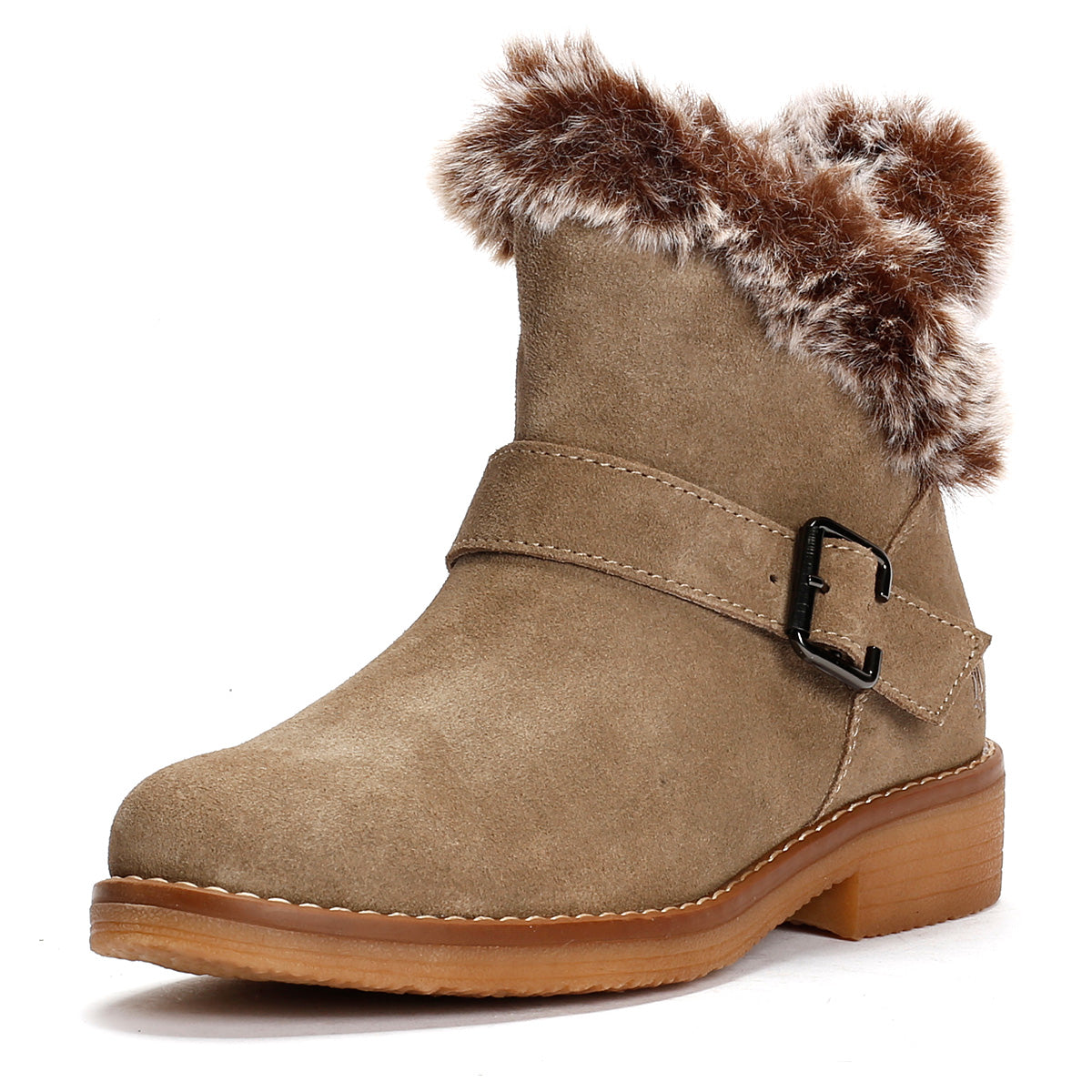 Hush Puppies Hannah Veloursleder Damen Stiefeletten In Taupe