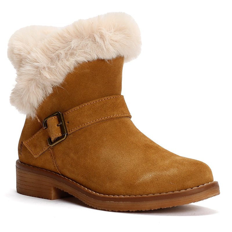 Hush Puppies Hannah Wildleder Damen Stiefeletten In Tan