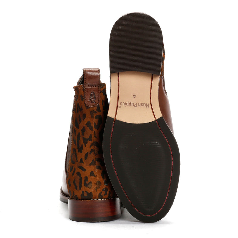 Hush Puppies Colette Wildleder Damen Leopardenstiefel