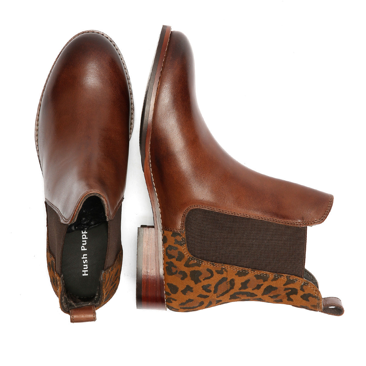 Hush Puppies Colette Wildleder Damen Leopardenstiefel