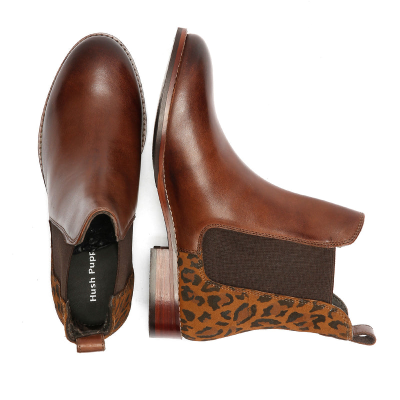 Hush Puppies Colette Wildleder Damen Leopardenstiefel