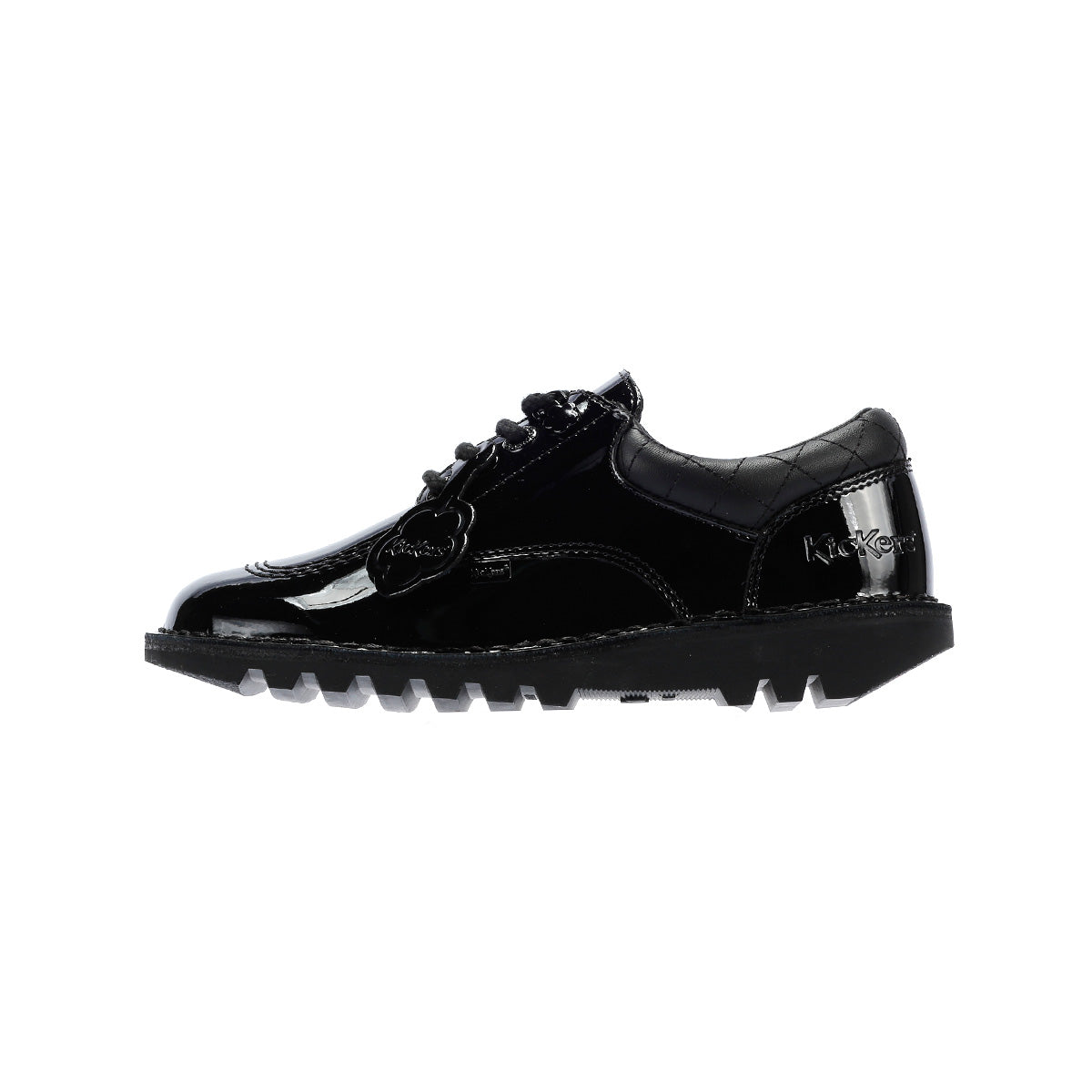 Kickers Youth Kick Lo Quilted Mädchen Schwarze Lederschnürschuhe
