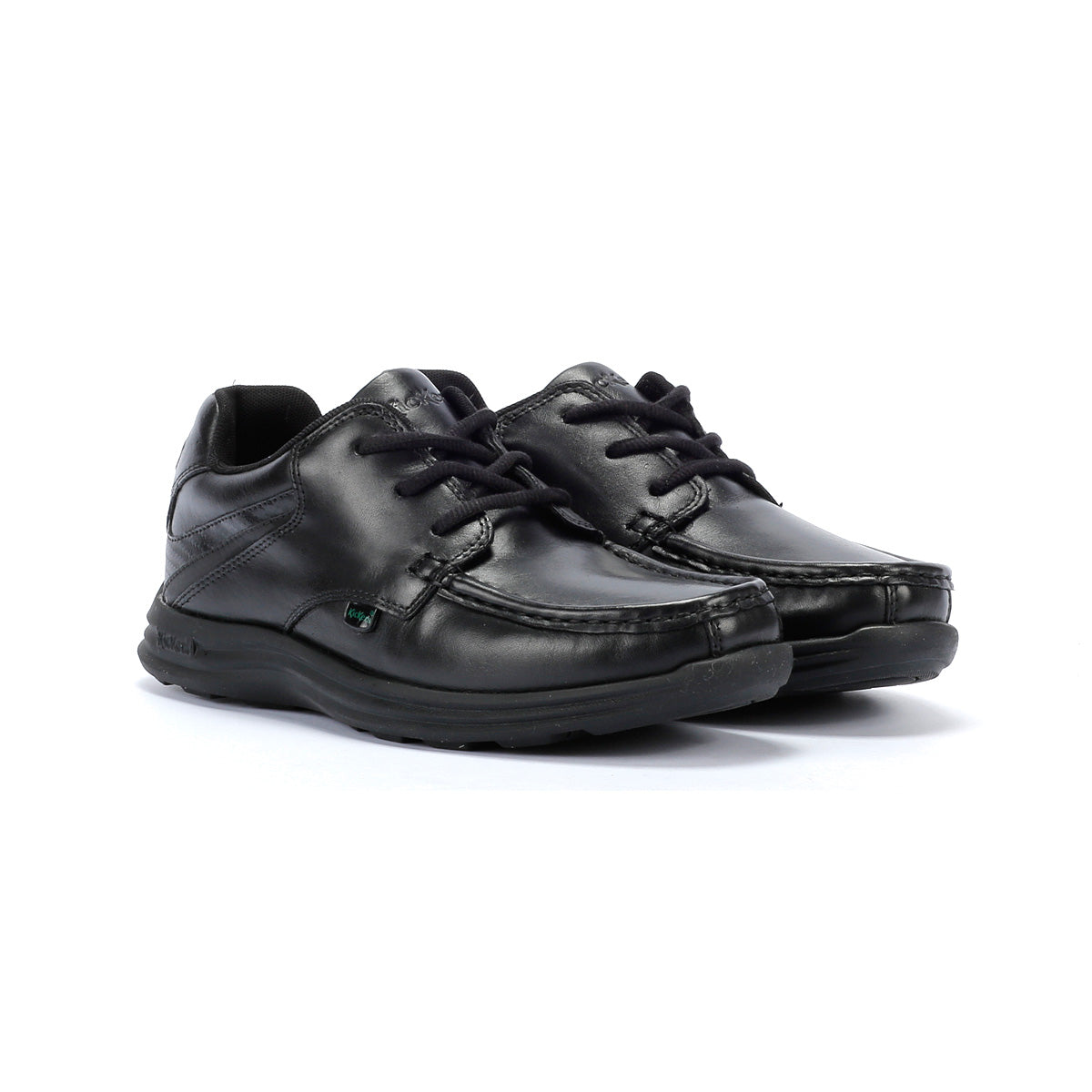 Kickers Youth Reasan Lace Jungen Schwarze Lederschnürschuhe