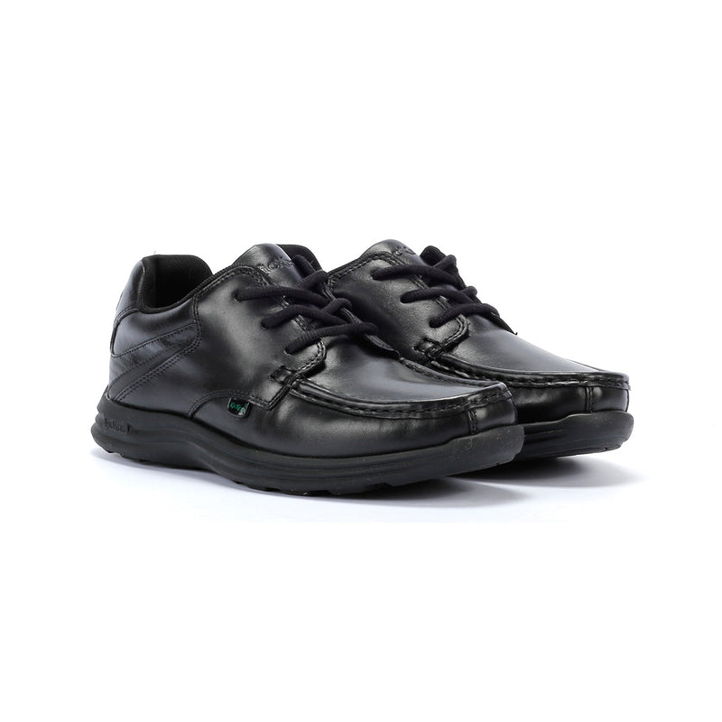 Kickers Youth Reasan Lace Jungen Schwarze Lederschnürschuhe