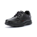Kickers Youth Reasan Lace Jungen Schwarze Lederschnürschuhe
