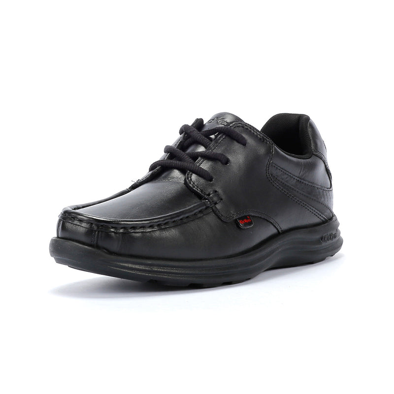 Kickers Youth Reasan Lace Jungen Schwarze Lederschnürschuhe