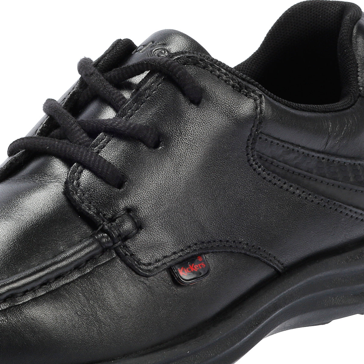 Kickers Youth Reasan Lace Jungen Schwarze Lederschnürschuhe