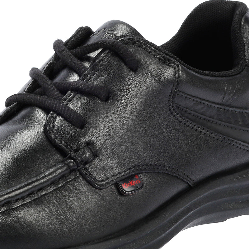 Kickers Youth Reasan Lace Jungen Schwarze Lederschnürschuhe
