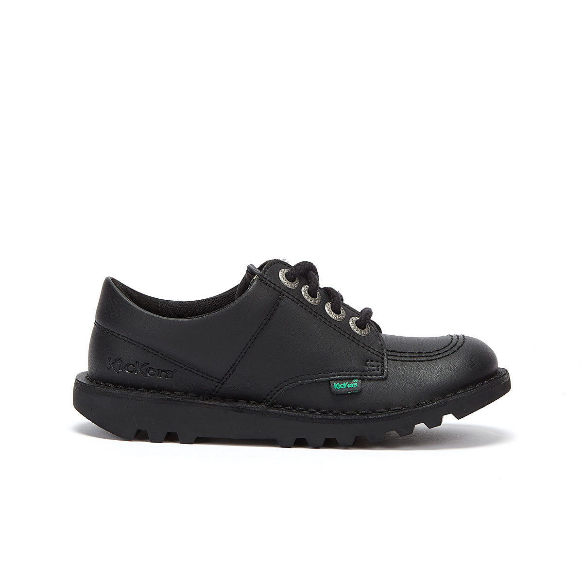 Kickers Kick Lo Jugend Schwarz Leder Schulschuhe
