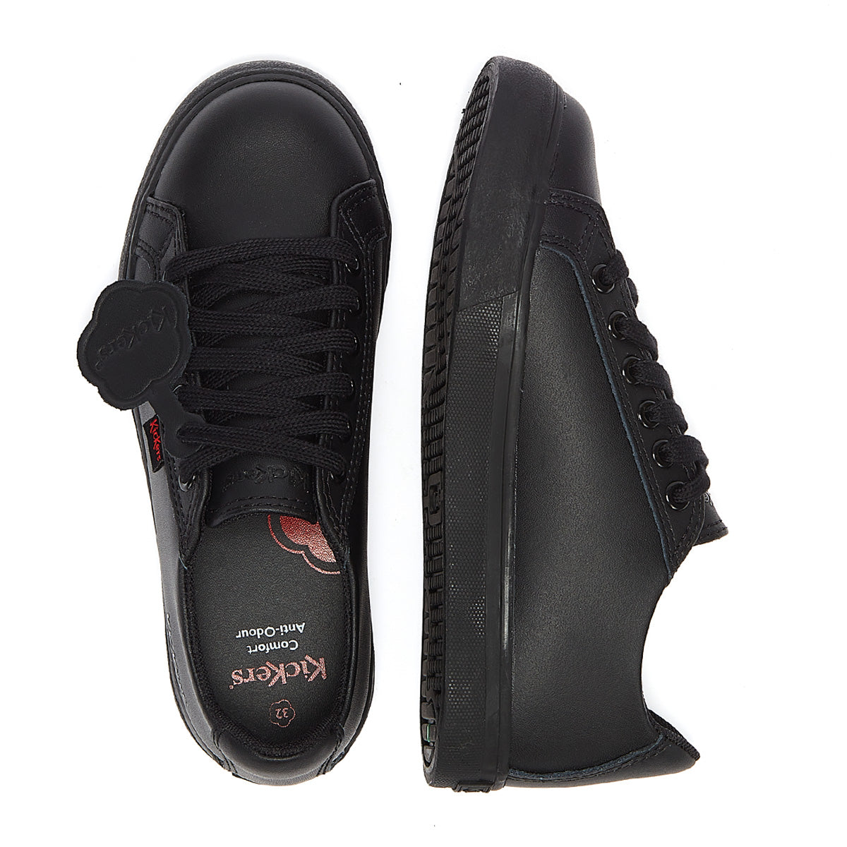Kickers Tovni Lacer Leder Junior Schwarz Turnschuhe