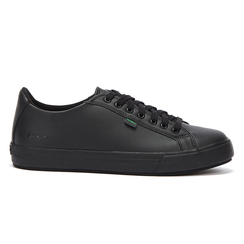 Kickers Youth Schwarz Leder Tovni Lacer Turnschuhe