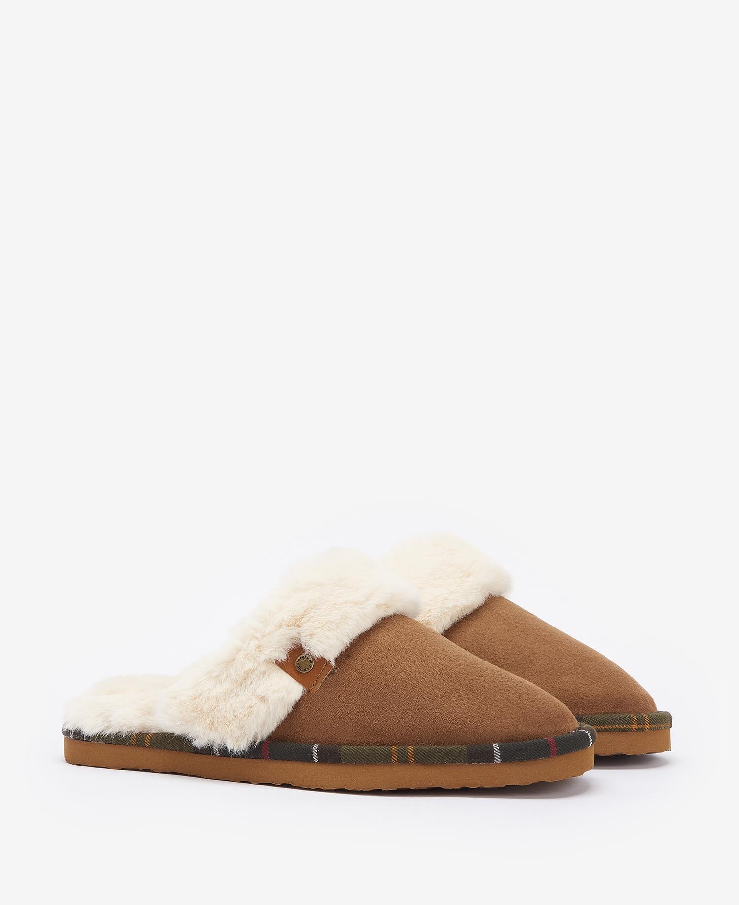 Barbour Claudia Kunstleder Damen Hausschuhe In Braun