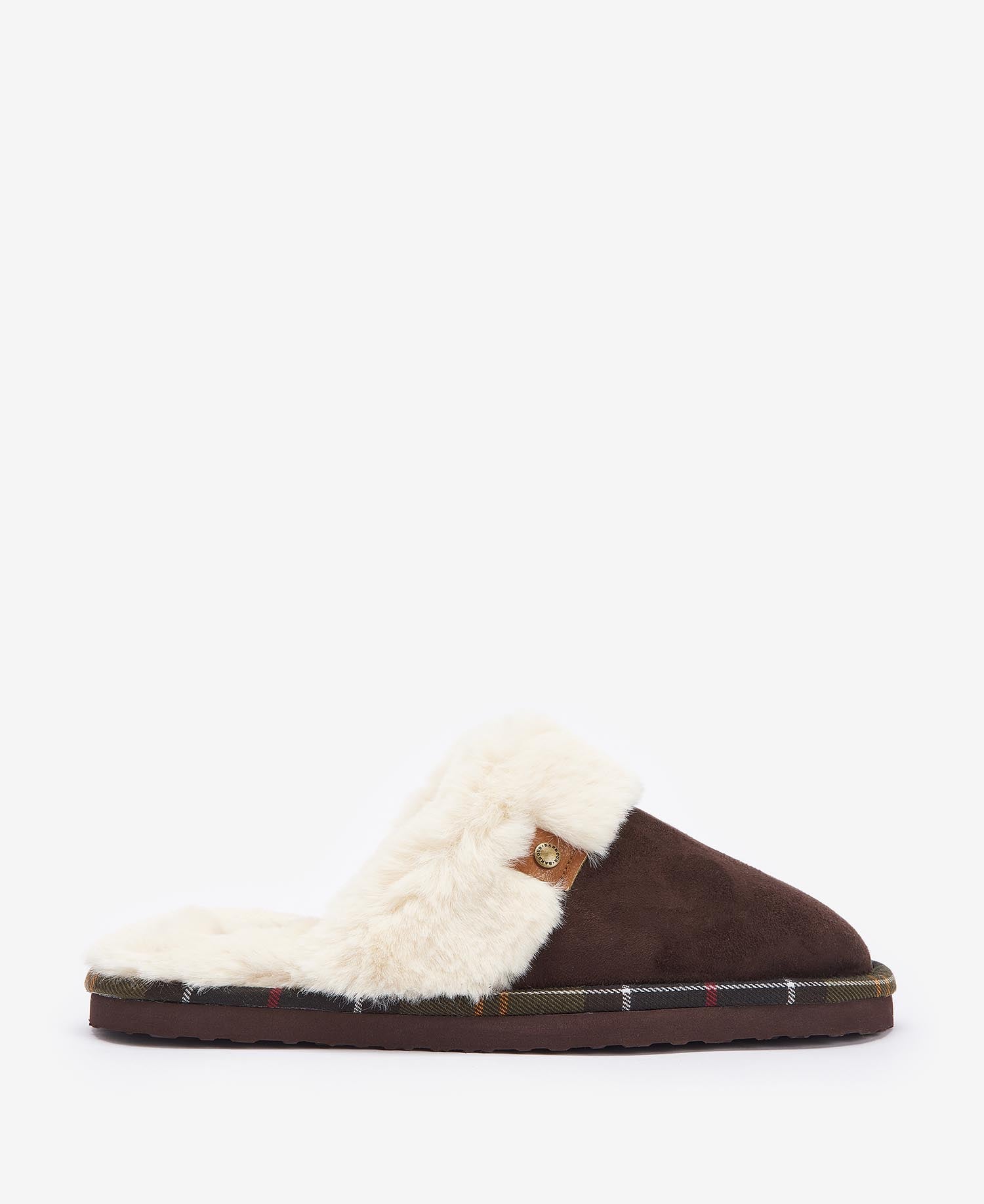 Barbour Claudia Kunstleder Damen Hausschuhe In Braun