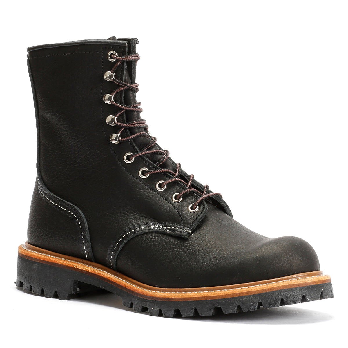 Red Wing 4501 8-Inch Logger Leder Herren Schwarze Stiefel