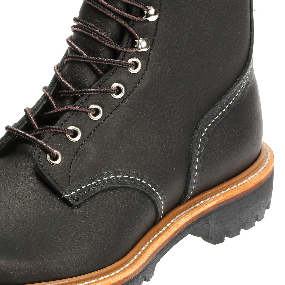 Red Wing 4501 8-Inch Logger Leder Herren Schwarze Stiefel