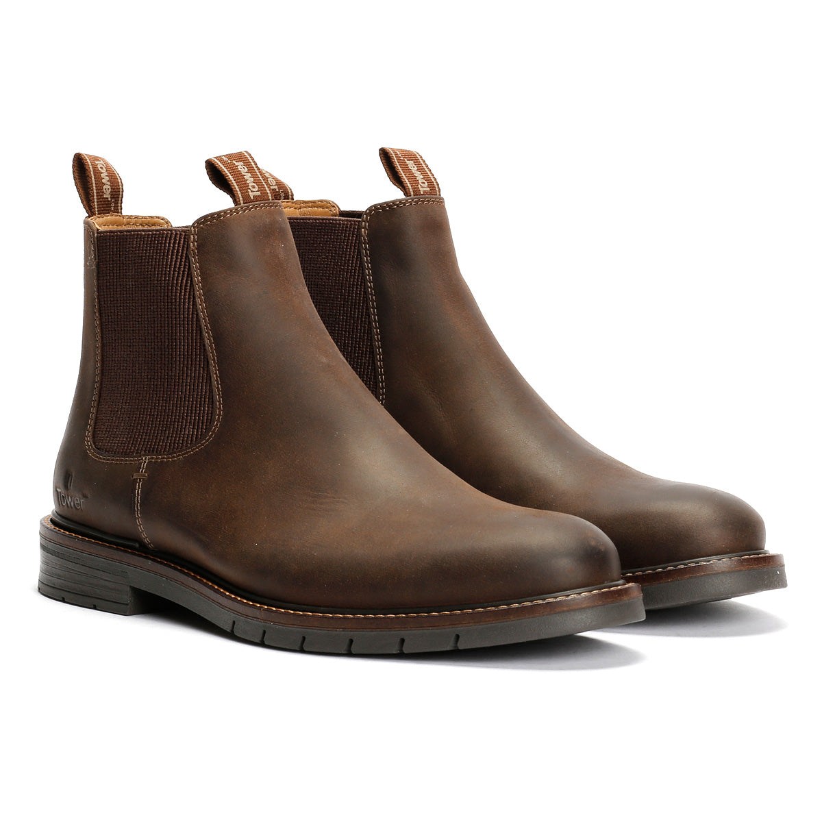 Tower London Harbour Leder Herren Braune Stiefel