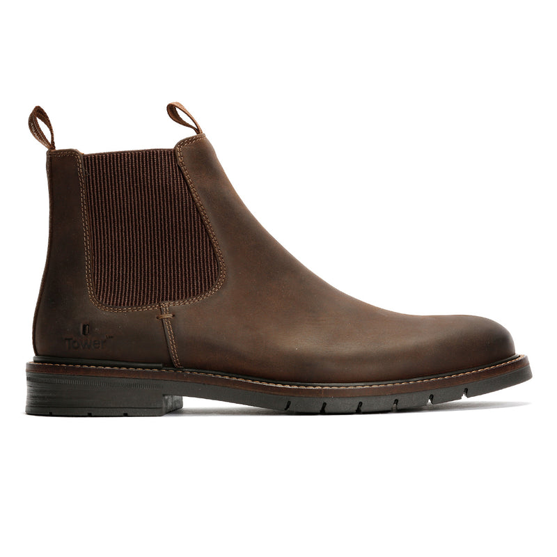 Tower London Harbour Leder Herren Braune Stiefel