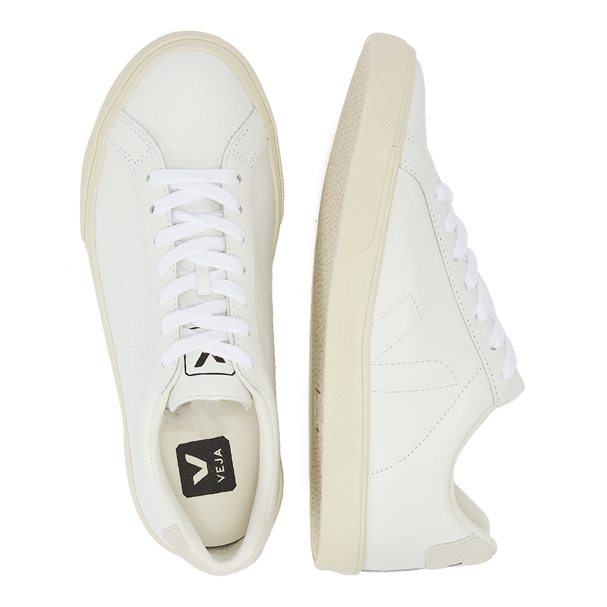 Veja Esplar Womens Extra Weiß Leder Sneakers