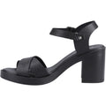 Hush Puppies Georgia Damen Sandalen Aus Schwarzem/Schlangenleder Echtleder