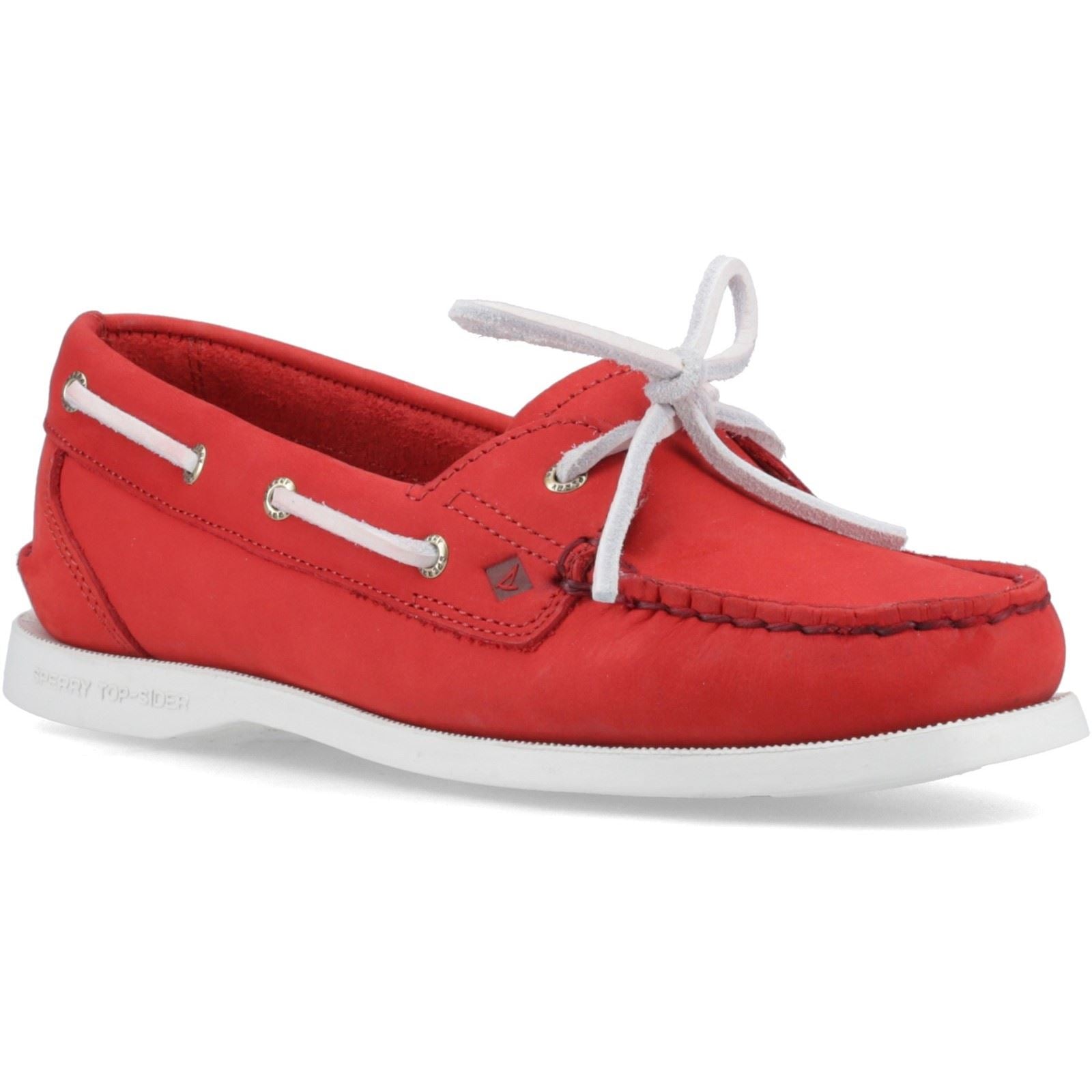 Sperry Authentic Original 1 Eye Damen Bootsschuhe Aus Rotem Leder