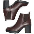 ONLY Barbara Polyurethan Damen Schokoladenbraune Blockabsatz Chelsea-Stiefel