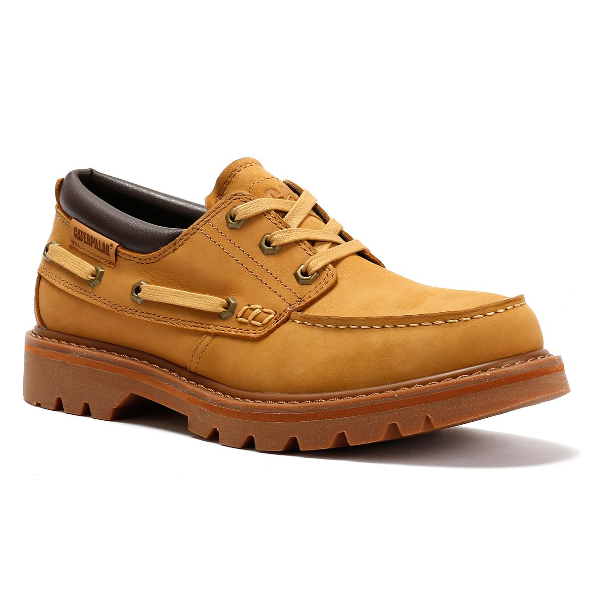 Caterpillar Colorado Boat Lo Leder Herren Gelbe Schnürschuhe