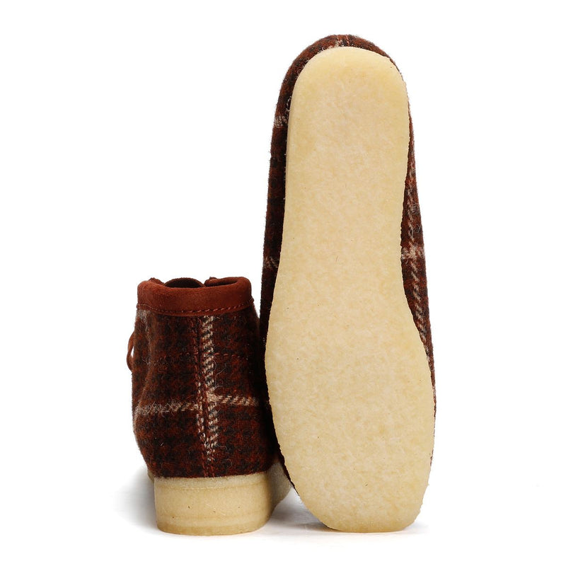 Clarks Originals Wallabee Textile Herren Braune Stiefel