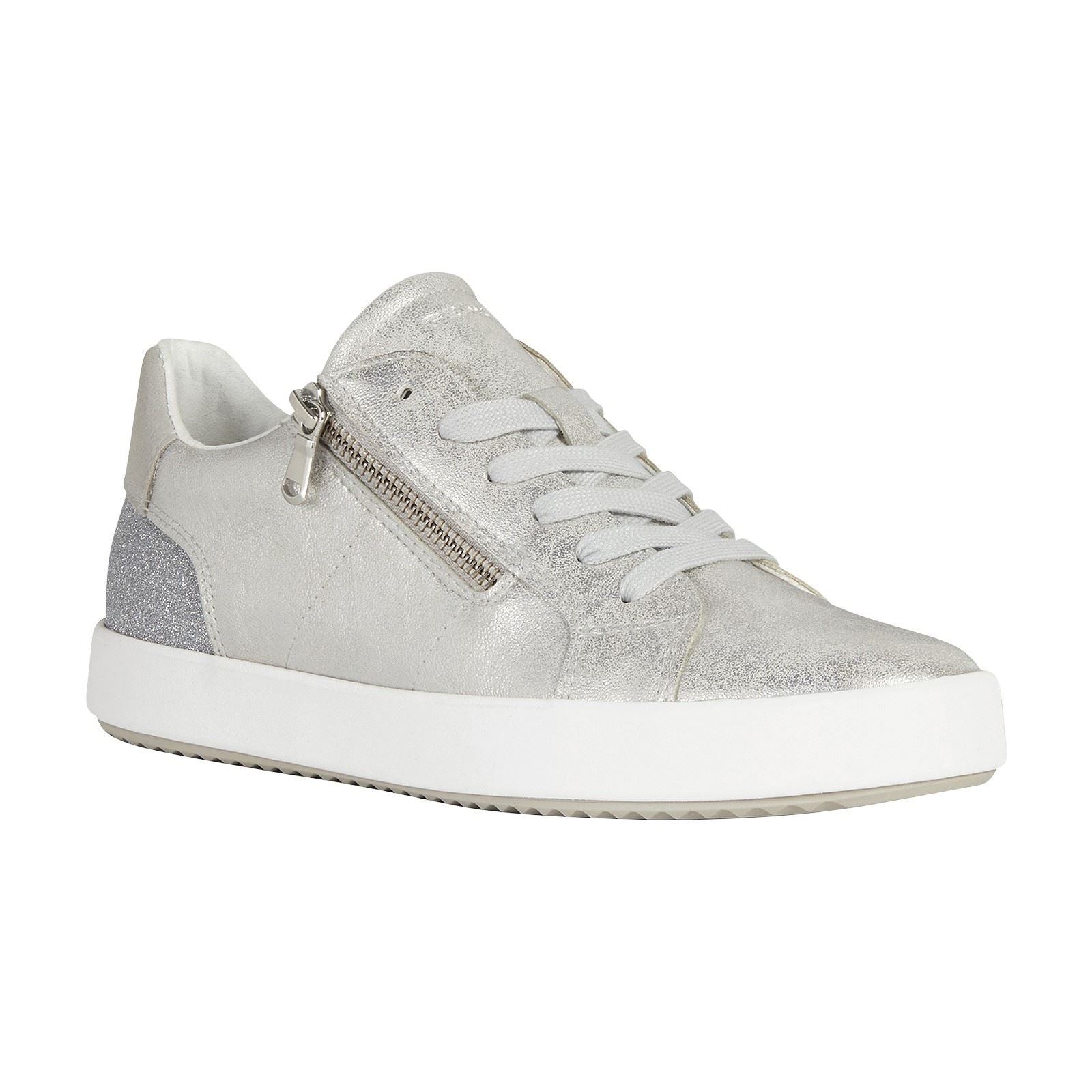 Geox D Blomiee A Damen Silberne Turnschuhe