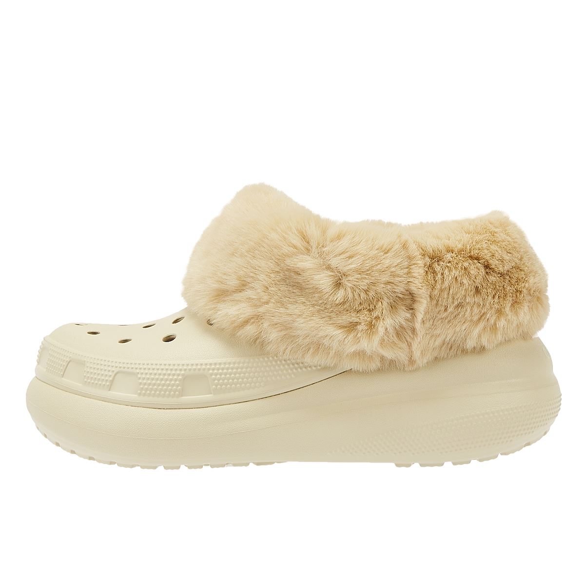 Crocs Furever Crush Clog Knochen Damen Beige Komfortschuhe