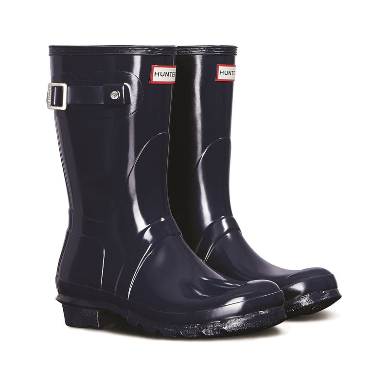 Hunter Original Short Gloss Gummistiefel Für Damen In Marineblau