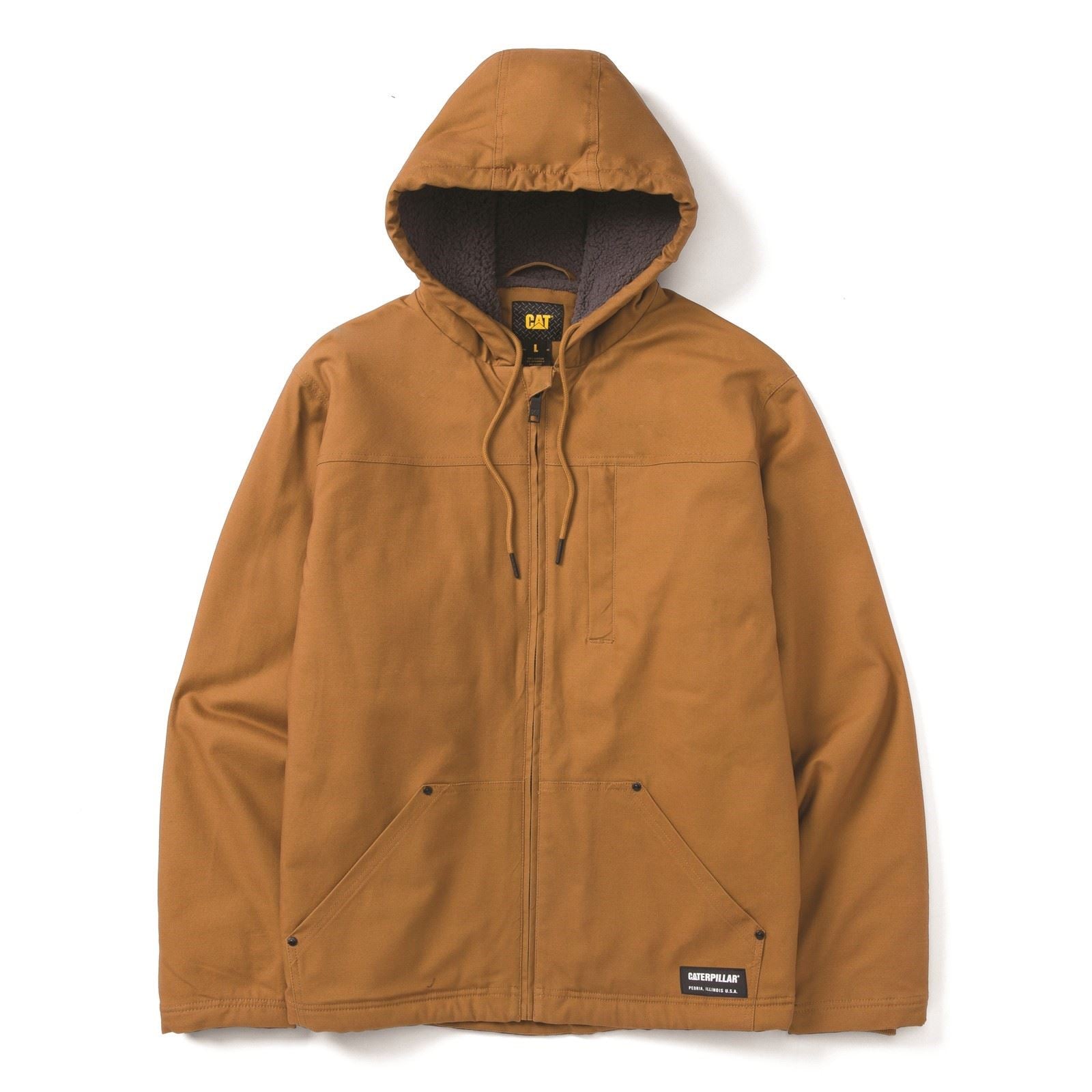 Caterpillar Hooded Sherpa Lined Herren Bronze Fleece Jacke