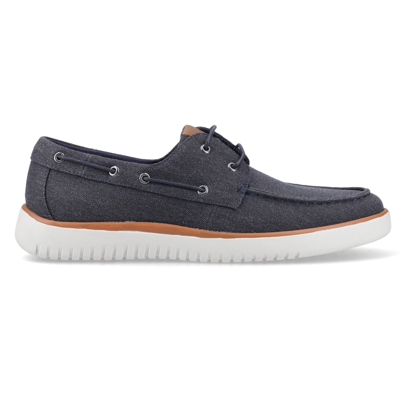 Hush Puppies Daniel Canvas Boat Shoe Canvas Herren Marine Bootschuhe