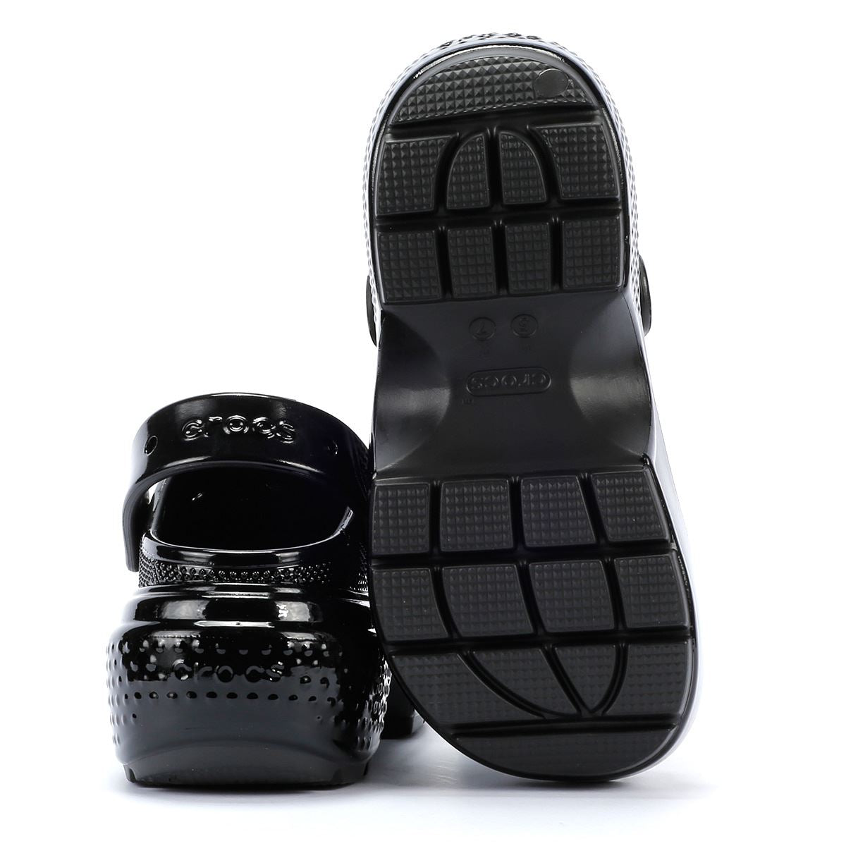 Crocs Stomp High Shine Schwarze Clogs