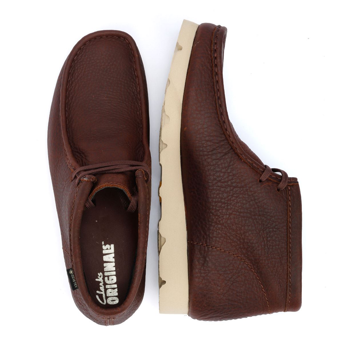 Clarks Originals Wallabee GTX Leder Herren Braun Stiefel