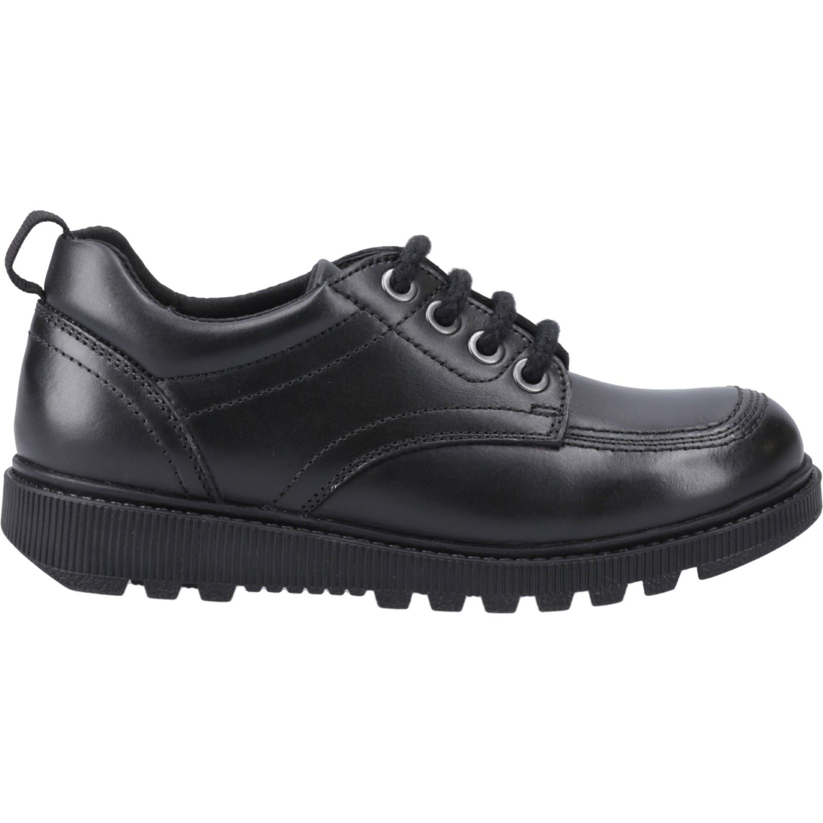 Hush Puppies Keeley Mädchenschuhe Aus Schwarzem Leder Mit Schnürung