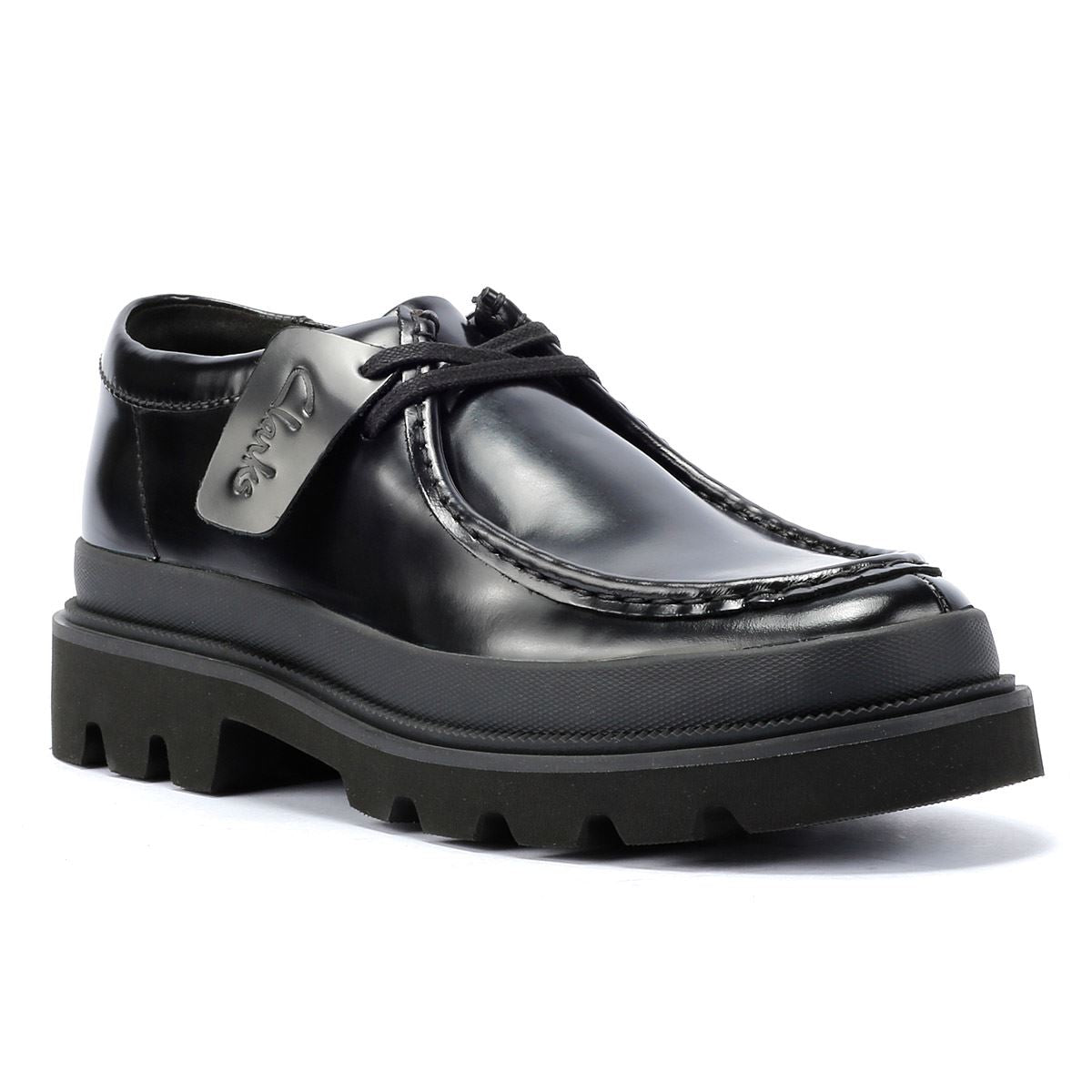 Clarks Main Badell Seam Schwarze Farbe Herren Schnürschuhe Aus Leder