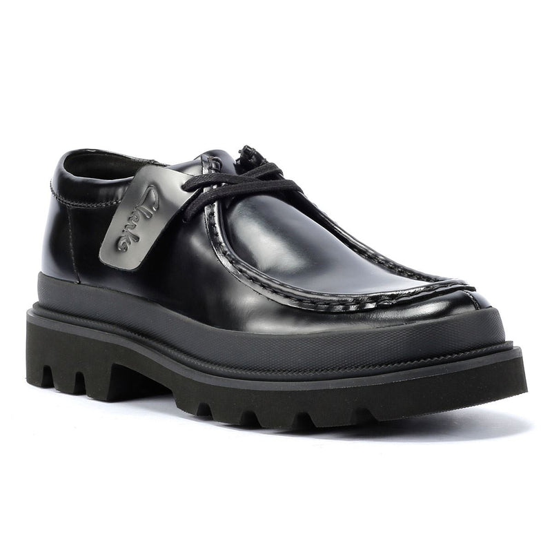 Clarks Main Badell Seam Schwarze Farbe Herren Schnürschuhe Aus Leder
