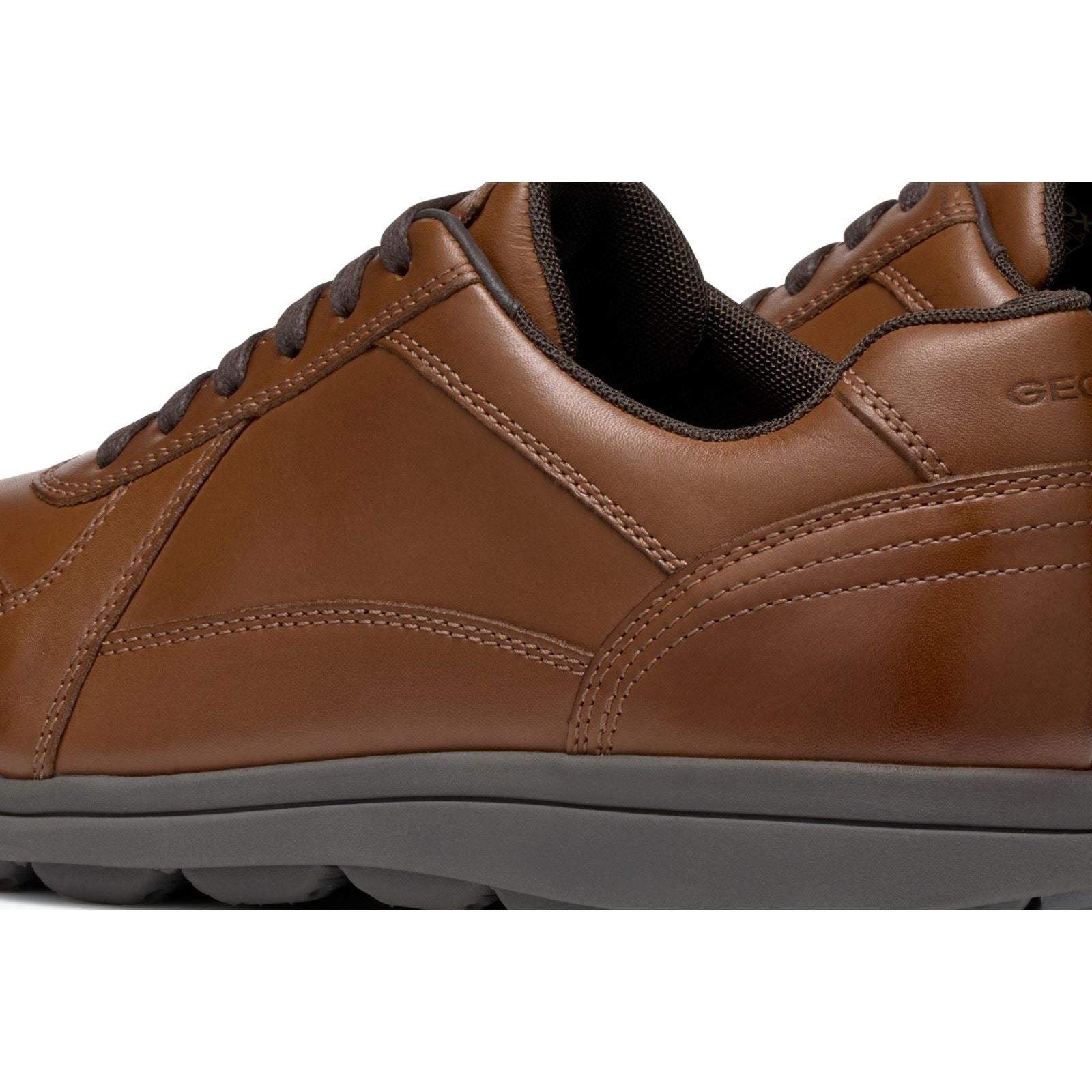 Geox U SPHERICA EC12 Leder Rindsleder Vollnarbenleder Herren Cognac Sneaker