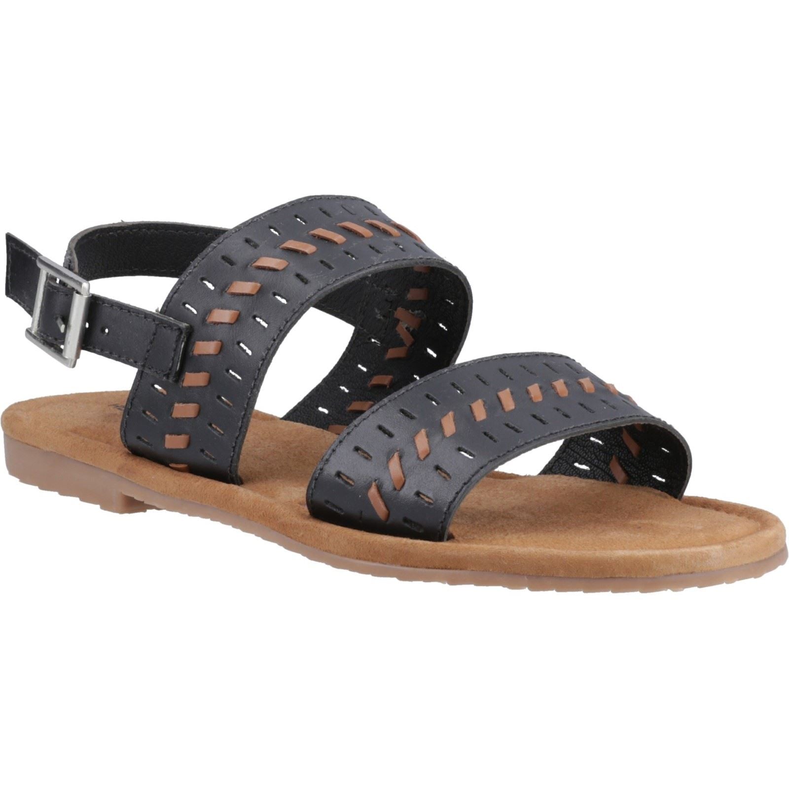 Hush Puppies Hadley Damen Sandalen Aus Schwarzem Leder