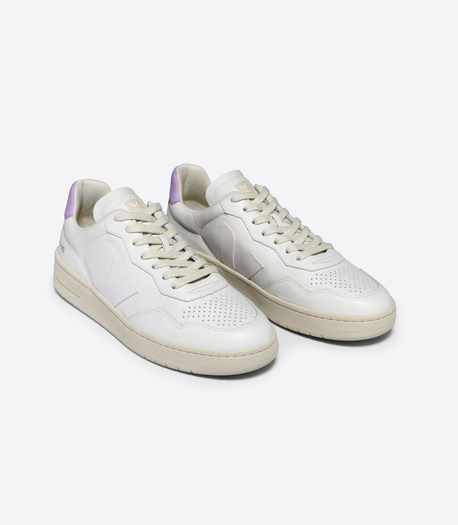 Veja V-90 Leder Damen Weiße Sneakers