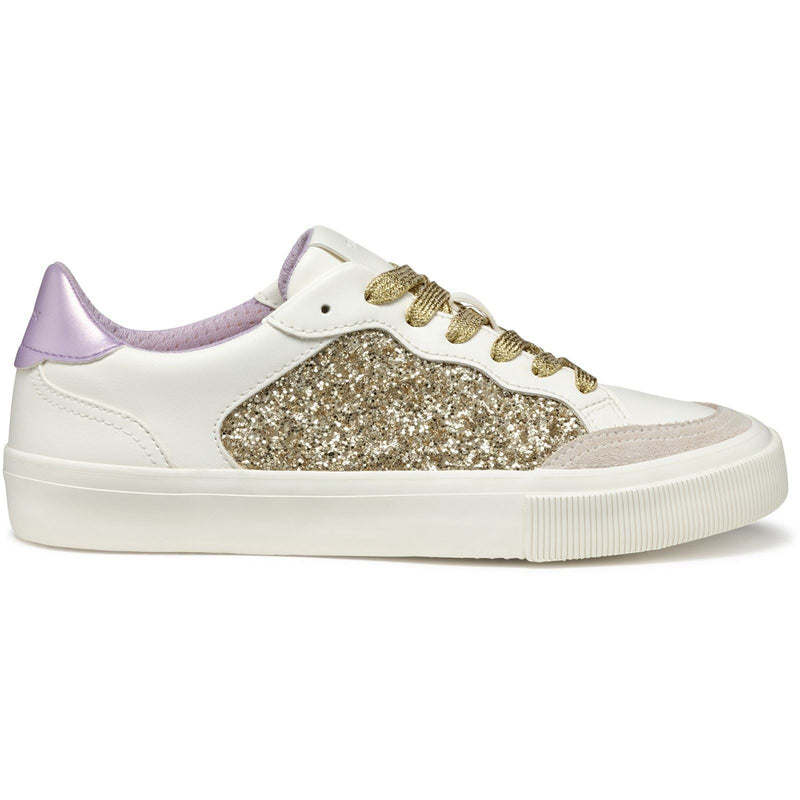 Geox D EMMELENY Damen Sneaker In Optik Weiß/Lichtgold