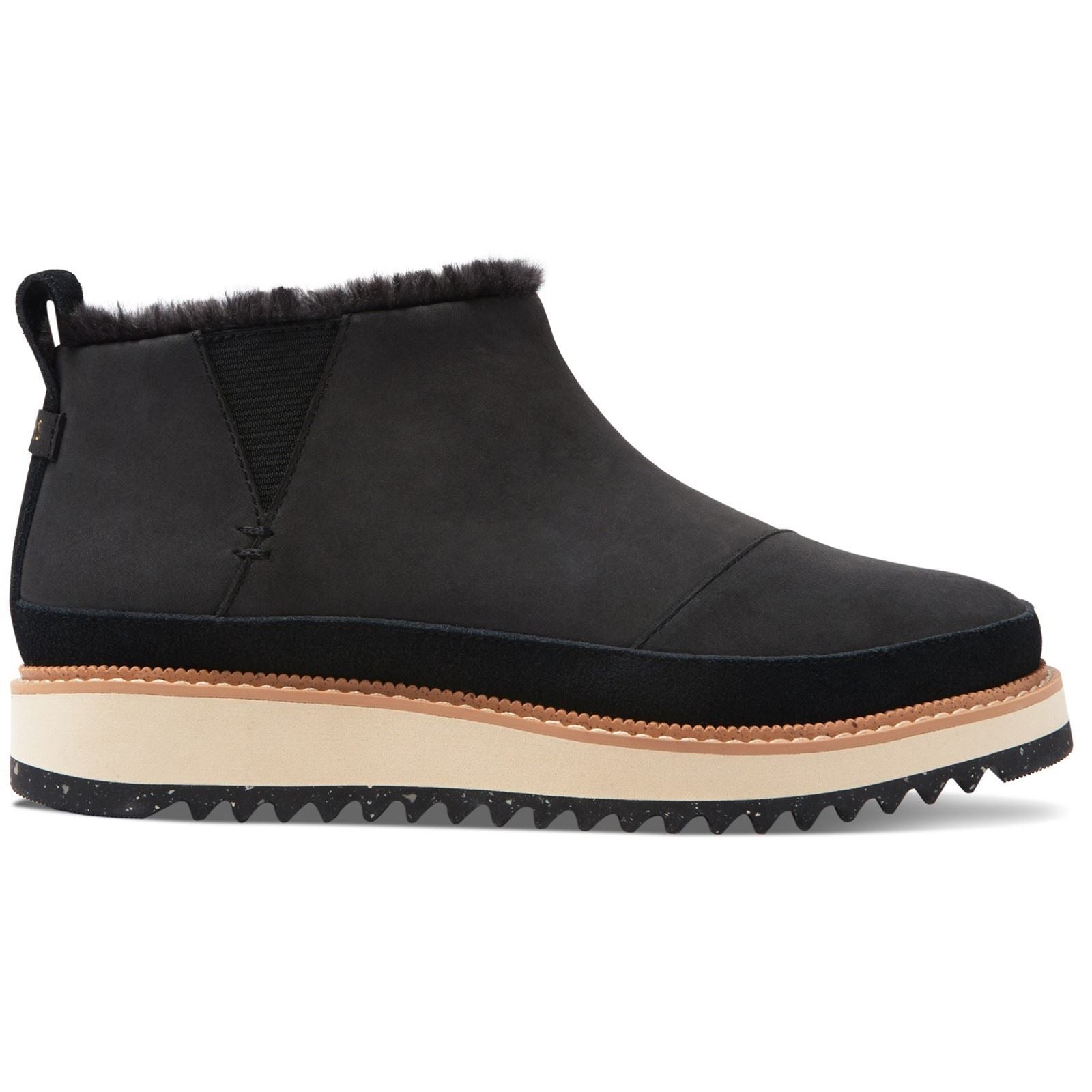 TOMS Marlo Leder Damen Schwarze Stiefel