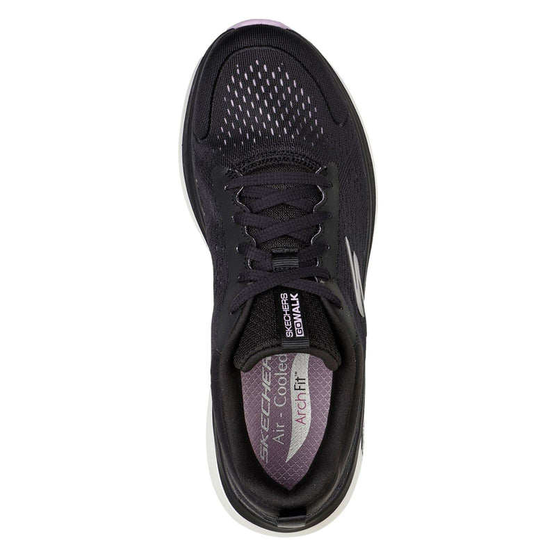 Skechers Go Walk Workout Walker Outpace Polyester Damen Sneaker In Schwarz/Lavendel