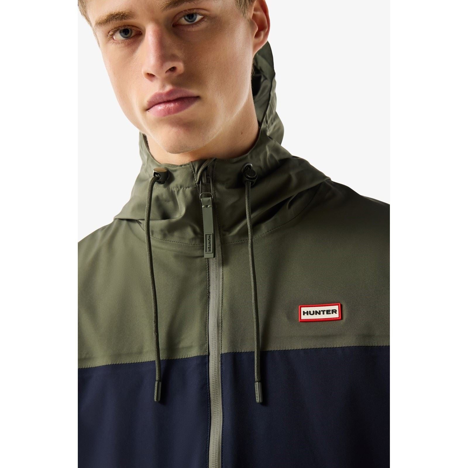 Hunter Original Mens Block Waterproof Herren Regenjacke In Grün