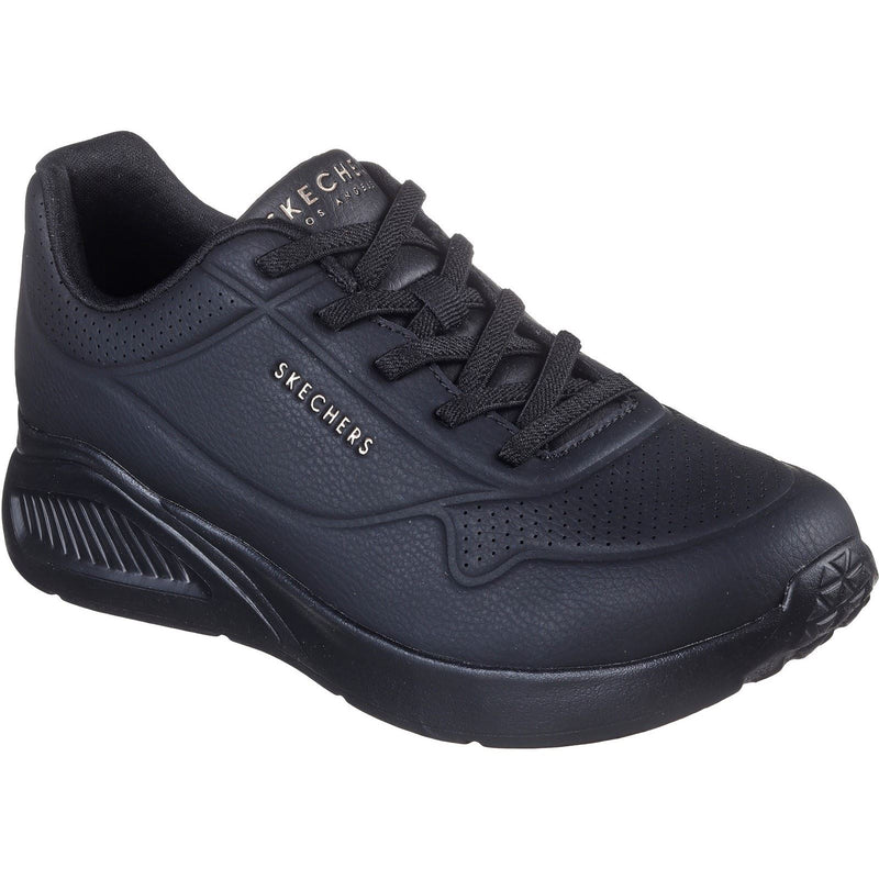Skechers Uno Lite Lite Work Synthetik Damen Sneaker In Schwarz