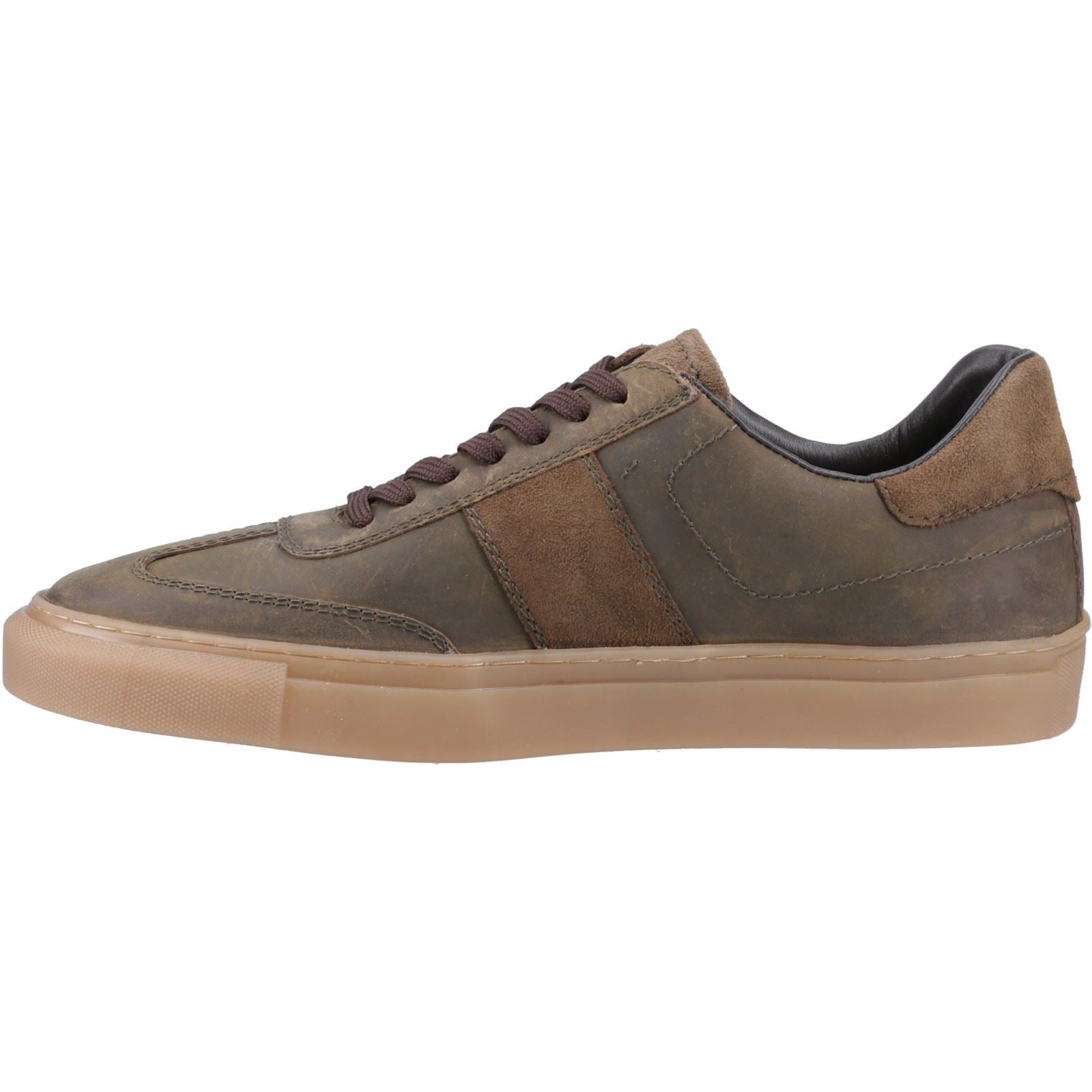Hush Puppies Riley Herren Wildleder Turnschuhe in Khaki