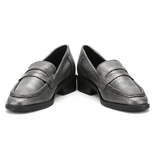 Tower Footwear Pulverized Damen-Silberlederslipper
