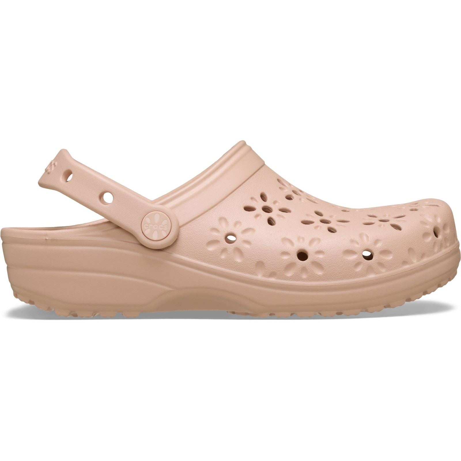 Crocs Classic Floral Cut Out Thermoplastische Pinke Karamell Clogs